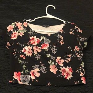 cropped floral blouse
